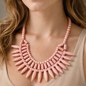Elegant Pink Beaded Necklace